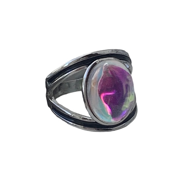 Rainbow of Colors Faux Moonstone Fashion Ring Woman’s Jewelry Mood Ring - Picture 7 of 11